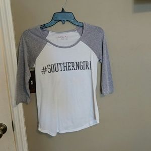 Red camel Southern Girl shirt 1/2 long sleeve.